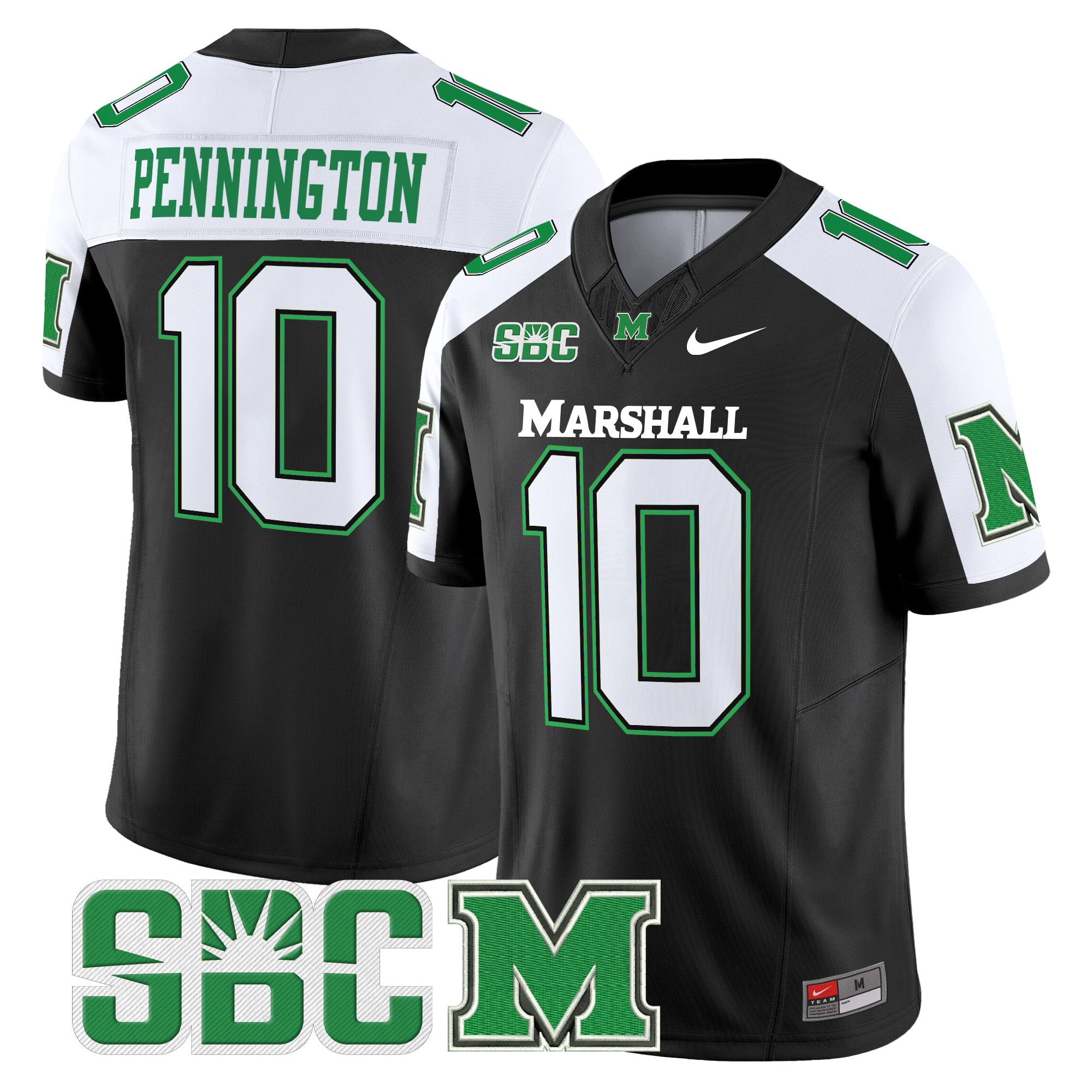 Men Marshall Thundering Herd #10 Pennington Black Nike 2024 Vapor Limited NCAA Jersey